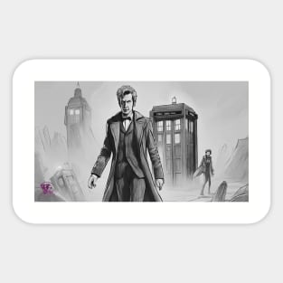 Doctor Who b/w Sticker